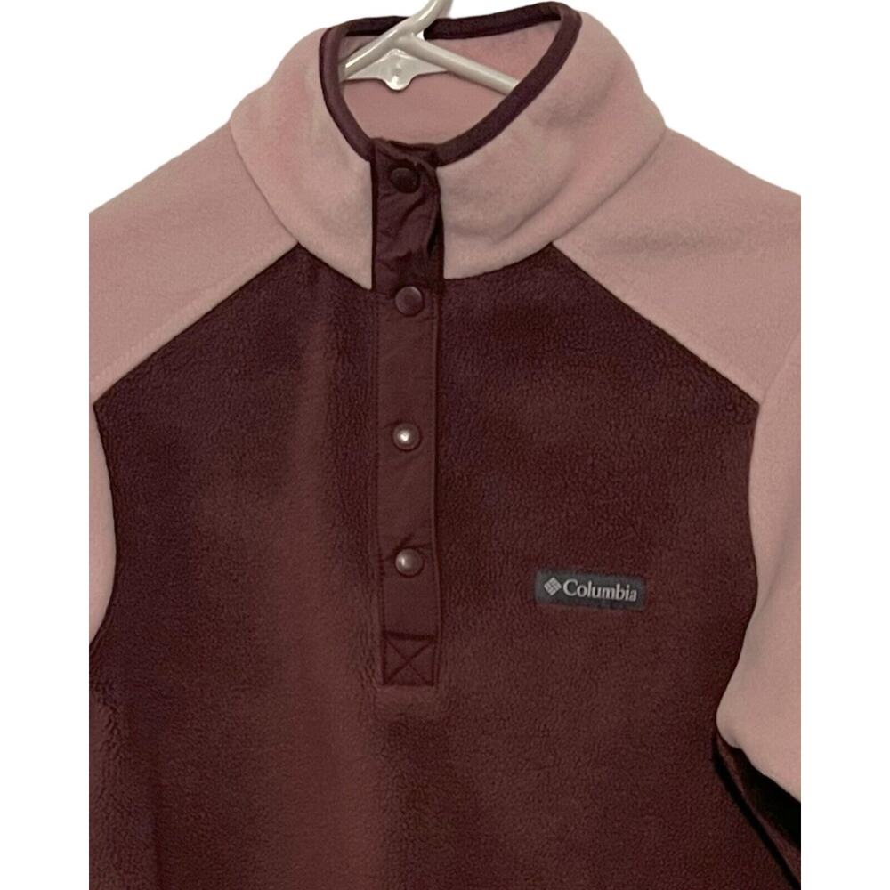 Columbia Womens Fleece Pullover Snape Neck Colorblock Rose Pink Size S Gorpcore - Picture 5 of 11